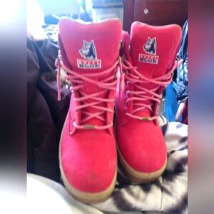 Woman's steel blue size 9 pink boots